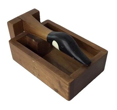 Vintage Canadian Goose Duck Nut Cracker Bowl Wooden Shell Cracker Hand Painted - Image 1 of 4