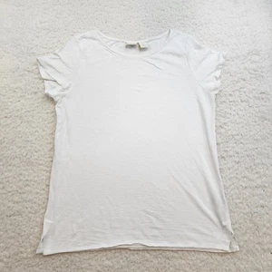 St. Tropez West Baby Tee T-shirt L White Loose Fit Modal Cotton Soft Breathable - Picture 1 of 8
