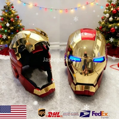 NEW AUTOKING Iron Man MK5 1:1 Helmet Wearable Voice-control Golden Mask Cosplay - Image 1 of 4
