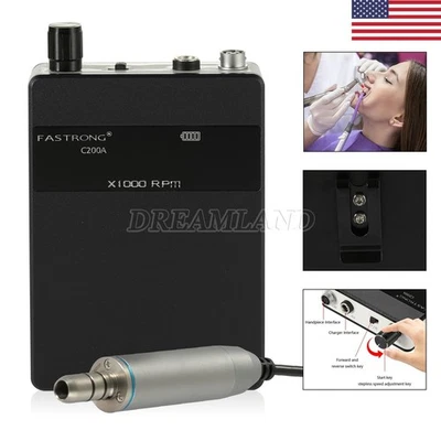 Micromotor eléctrico portátil dental pulido tipo E motor pieza de mano EE. UU. negro Foto 1 de 4