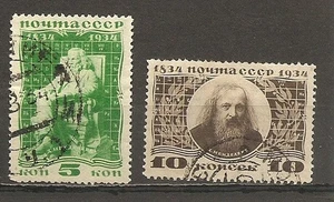 Russia 1934 100th Birth Anniversary of D. Mendeleev Chemist used Scott#536-537 - Picture 1 of 2