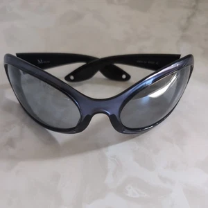 Matsuda Sunglasses 89012 Blue Wraparound Oversized Butterfly Shield 90s Japan - Picture 1 of 12