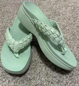 Vionic Kenji Woven flip Flop Platform Sandals NEW Menta Green Size 7.5 7 1/2 - Picture 1 of 6
