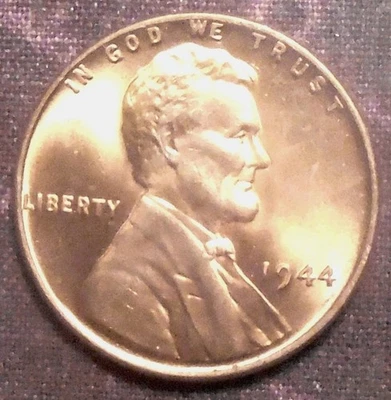 1944 Wheat Cent BU Near FuLL RED BRILLIANT UNCIRCULATED Philadelphia WWll More  - Image 1 of 3