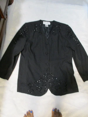 CHAQUETA DE TRAJE ST ANTHONY CON CUENTAS NEGRA TALLA 16 Foto 1 de 4