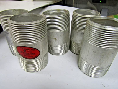 ✌️5) 全新 1-1/2 英寸 x 3 英寸铝合金带螺纹闭合嘴 5 件装 — 第 1/3 张图片