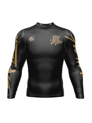 Fuji Yakedo Flex Lite Mens MMA BJJ Jiu Jitsu LongSleeve LS Rashguard - Black - Image 1 of 4
