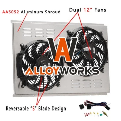 For 1970-81 Pontiac Firebird Trans Am Esprit Formula Aluminum Shroud+Fan Relay Foto 1 de 4