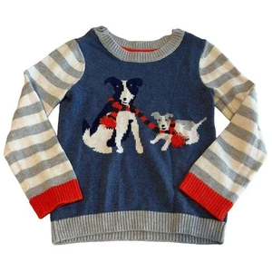 Baby Boden Puppy Dog Sweater Boys Blue Cashmere Blend Crewneck Size 2-3 YRS - Picture 1 of 12