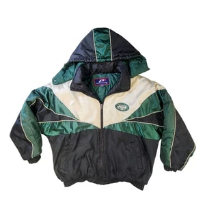 Giacca Vintage New York Jets Adulto XL NFL Football NYJ Cappotto Giocatore Pro LEGGI - Foto 1 di 23