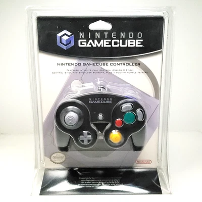 Nintendo Gamecube Controller Jet Black OEM Official Wired Factory Sealed Vintage - Image 1 of 4
