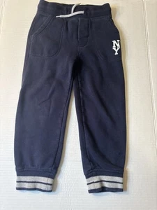 Gap Kids Navy Gray Sweatpants Boy's Size 4, NY Logo On Leg - Picture 1 of 3