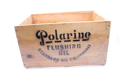 Polarine Flushing Oil Standard Oil Co. Indiana Wooden Box Crate - Image 1 of 4
