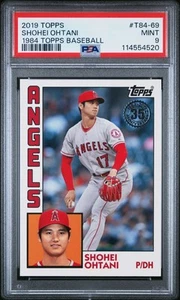 PSA 9 mint 2019 TOPPS 1984 TOPPS BASEBALL #T84-69 SHOHEI OHTANI Dodgers Angels - Picture 1 of 2