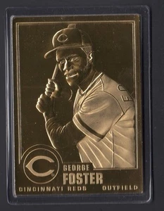 George Foster 1996 Danbury Mint Sealed 22 kt Gold Card # 45 & 1993 Metallic Card - Picture 1 of 4