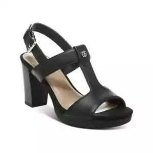 Giani Bernini Paulette Memory Foam Block Heel Platform Dress Sandals Sz 10 Black - Picture 1 of 2