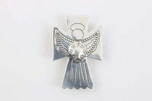Carloyn Pollack 925 Silber Engel Herz Kreuz Brosche (5,88 g) - Bild 1 von 2