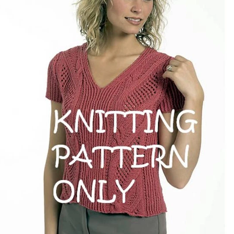 NWT Jodi Snyder Plymouth Yarn 1264 Lace Cabled Pullover Sweater Knitting Pattern - Image 1 of 1