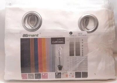 BGment White Blackout Curtains With Black Lining 2 Panels 52 W × 54 L Each  - Image 1 of 4