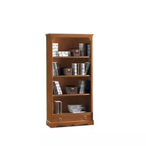 Shelf Library Filing Art Povera 3 Shelves 1 Drawer Walnut Dark Classic - Picture 1 of 2