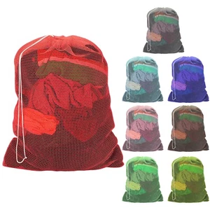Paquete de 3 bolsas de lavandería duraderas de malla ligera de gran capacidad con tapa con cordón - Imagen 1 de 29