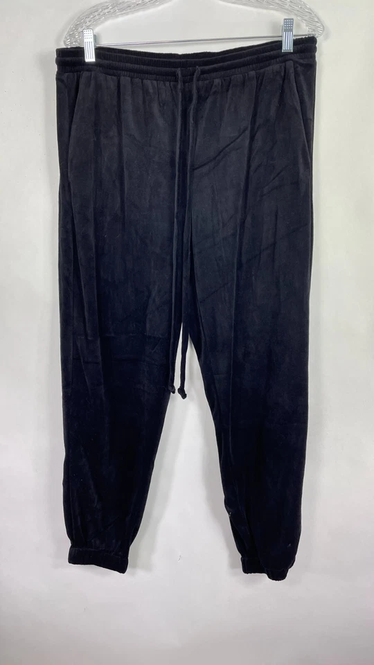 NWOT BCBGeneration Womens Jogger Pants Velor Feel Black Size Large.              - Image 1 of 4