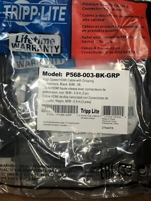 TRIPP LITE CONNECTIVITY P568-003-BK-GRP 3FT HIGH-SPEED HDMI CABLE - Image 1 of 2