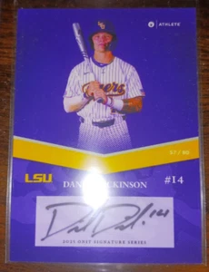 2025 Onit LSU Tigers Baseball AUTO #57/80 Daniel Dickinson - Foto 1 di 2