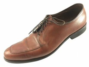 SH25 Allen Edmonds Delray 11A Brown Leather Split Apron Toe Oxford Dress Shoes - Picture 1 of 11