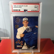 JASON KIDD 1994-95 TOPPS STADIUM CLUB FIRST DAY ISSUE RC PSA 9 DALLAS MAVERICKS