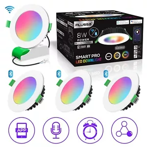 4x 8W LED Einbaustrahler Smart WiFi Bluetooth RGB Lampe Dimmbar Decken Leuchte - Bild 1 von 8