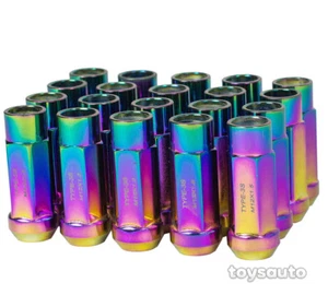 Godspeed 20pc Type 3-X 55mm Forged Rim Wheel Tuner Lug Nuts 12x1.5 Neo Chrome d - Picture 1 of 3