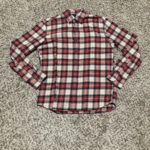 Camicia uomo J Crew in flanella taglia media rossa a quadri manica lunga  - Foto 1 di 5