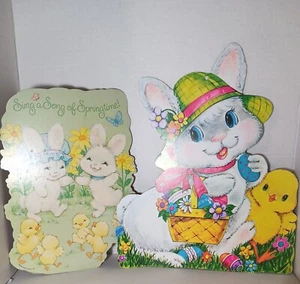 Vintage Ostern Stanzen Hase Kaninchen Eier Küken Wanddekor 1 ist Markenzeichen - Bild 1 von 21