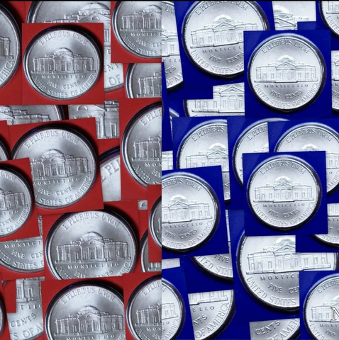 2012 P+D Jefferson Nickel Roll ~ 20/20 each from Mint Set in Mint Wrapper Cover