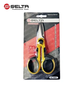 Selta Taiwan 125mm Stainless Electrician Scissors Cutting Notch for Cable & Wire - Picture 1 of 4