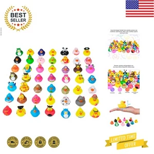 Assorted Durable Rubber Ducks - 25 Pack - Sensory Play, Stress Relief, Prizes - Picture 1 of 8