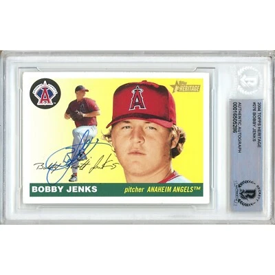 Bobby Jenks Signed 2004 Topps Heritage #276 BAS Slabbed LA Angels MLB RC Auto - Image 1 of 4