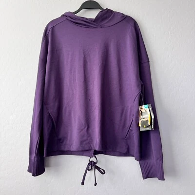 NUEVO CON ETIQUETAS Avia Púrpura Tie-Back Sudadera con Capucha Ropa Activa Pullover con Bolsillos XL Foto 1 de 4