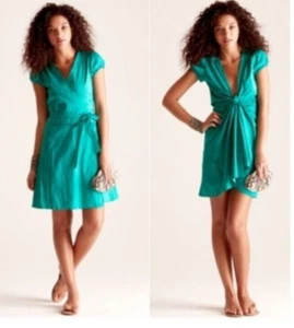 Calypso St Barth Seiden Wickelkleid Gr. M Aqua Türkis Blau V-Ausschnitt Resort Wear - Bild 1 von 8