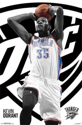 Kevin Durant - Thunder - NBA Basketball Poster - Original Licensed - image 1 of 1