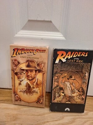Lot of 2 Indiana Jones VHS Tapes, Raiders of the Lost Ark Last Crusade Good Cond - Image 1 of 2