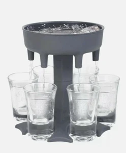  Shot Glass Dispenser and Holder Set With 6 Shot Glasses New - Picture 1 of 9