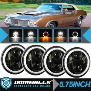 4 PIEZAS 5 3/4" 5.75" LED Faros HI/LO DRL para Oldsmobile 442 98 F85 Cutlass - Imagen 1 de 12