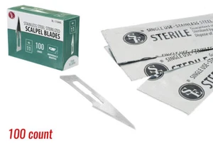 100-piece box of #11 Sterilized Scalpel Blades made from 440Steel - Picture 1 of 5