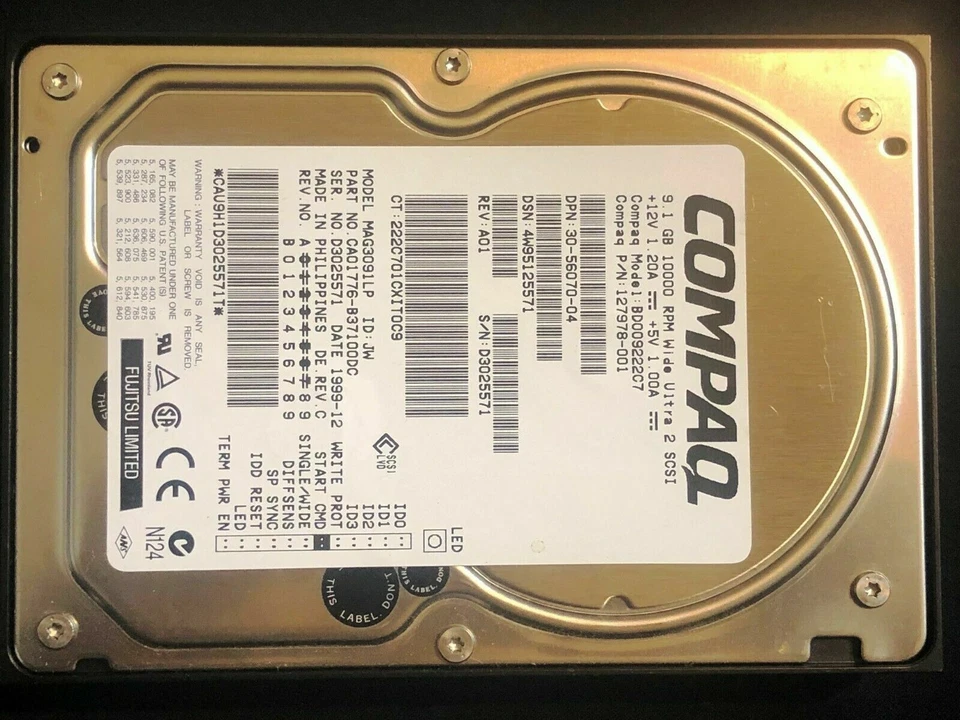 30-56070-04 HP 9.1GB 10000RPM Ultra2 Wide SCSI 68-Pin LVD 3.5-inch Internal HD - Image 1 of 4