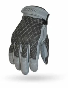 Motorcycle Glove Torc Del Rey Grey Gray Mid Length Retro Goat Leather Medium - Picture 1 of 2