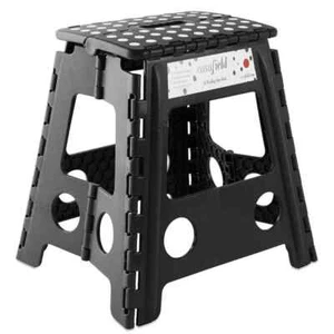 1-Step 16 in. Black Plastic Step Stool, (2.33 ft. Reach Height) 300 lb. Load Cap - Picture 1 of 7