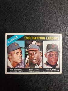 1966 Topps - League Leaders Willie Mays, Roberto Clemente, Hank Aaron #215 Look! - Picture 1 of 3