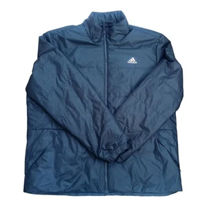Adidas Mens 2XL Insulated Jacket Black Recycled Polyester Three Stripes DZ1396 - Picture 1 of 6